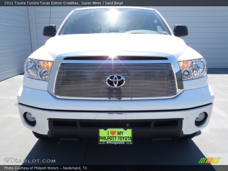 Super White / Sand Beige 2012 Toyota Tundra Texas Edition CrewMax