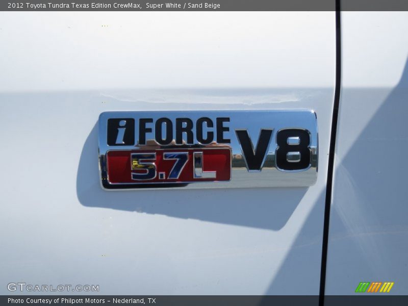 Super White / Sand Beige 2012 Toyota Tundra Texas Edition CrewMax