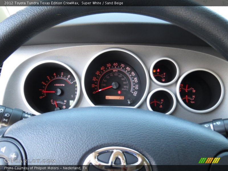 Super White / Sand Beige 2012 Toyota Tundra Texas Edition CrewMax
