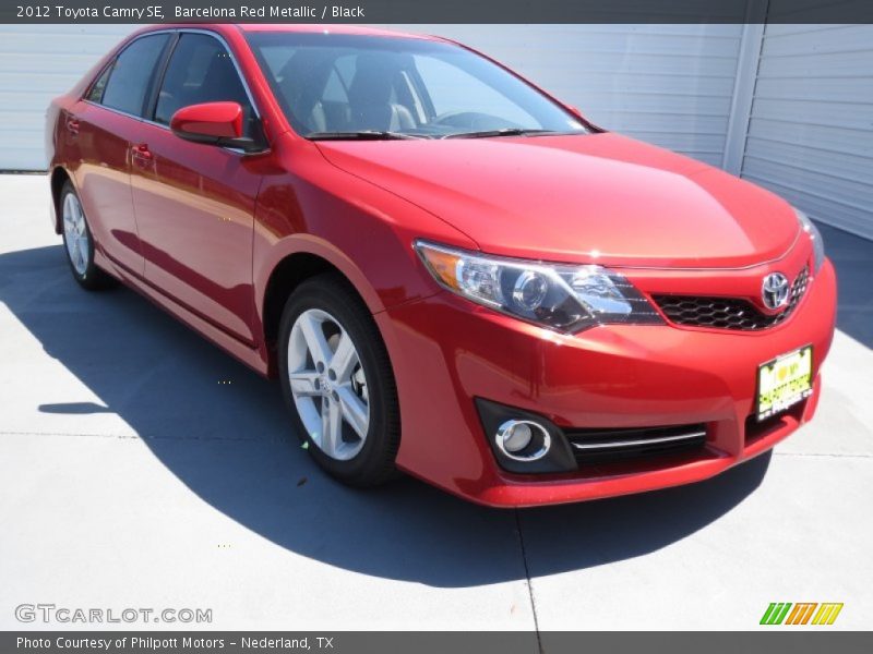 Barcelona Red Metallic / Black 2012 Toyota Camry SE