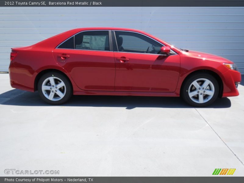 Barcelona Red Metallic / Black 2012 Toyota Camry SE