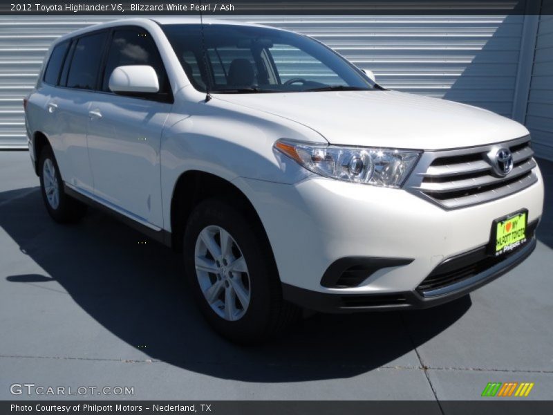 Blizzard White Pearl / Ash 2012 Toyota Highlander V6