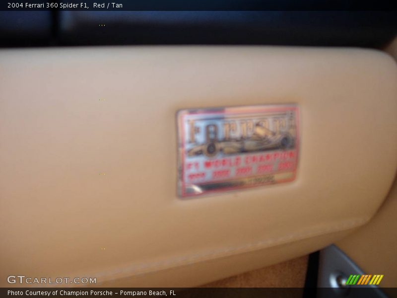 Red / Tan 2004 Ferrari 360 Spider F1