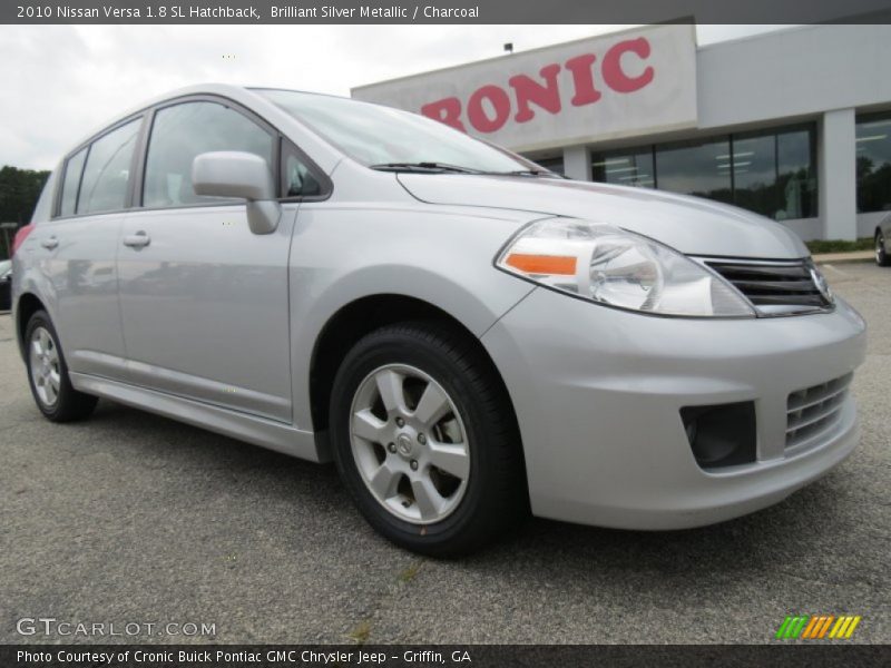 Brilliant Silver Metallic / Charcoal 2010 Nissan Versa 1.8 SL Hatchback