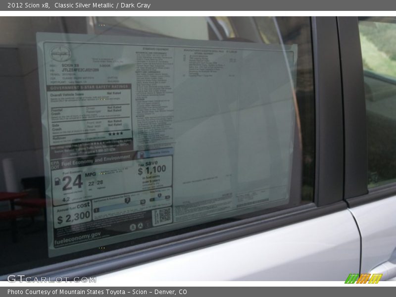 Classic Silver Metallic / Dark Gray 2012 Scion xB