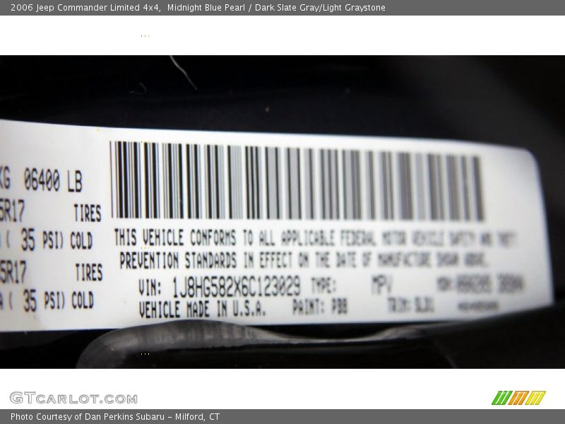 Midnight Blue Pearl / Dark Slate Gray/Light Graystone 2006 Jeep Commander Limited 4x4