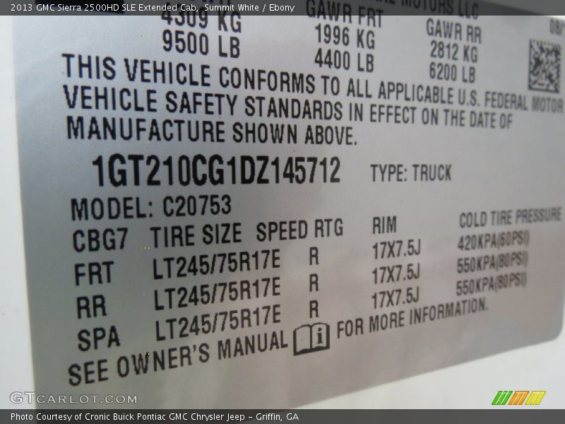 Summit White / Ebony 2013 GMC Sierra 2500HD SLE Extended Cab