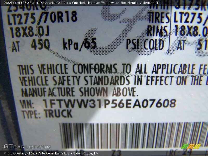 Medium Wedgewood Blue Metallic / Medium Flint 2006 Ford F350 Super Duty Lariat FX4 Crew Cab 4x4