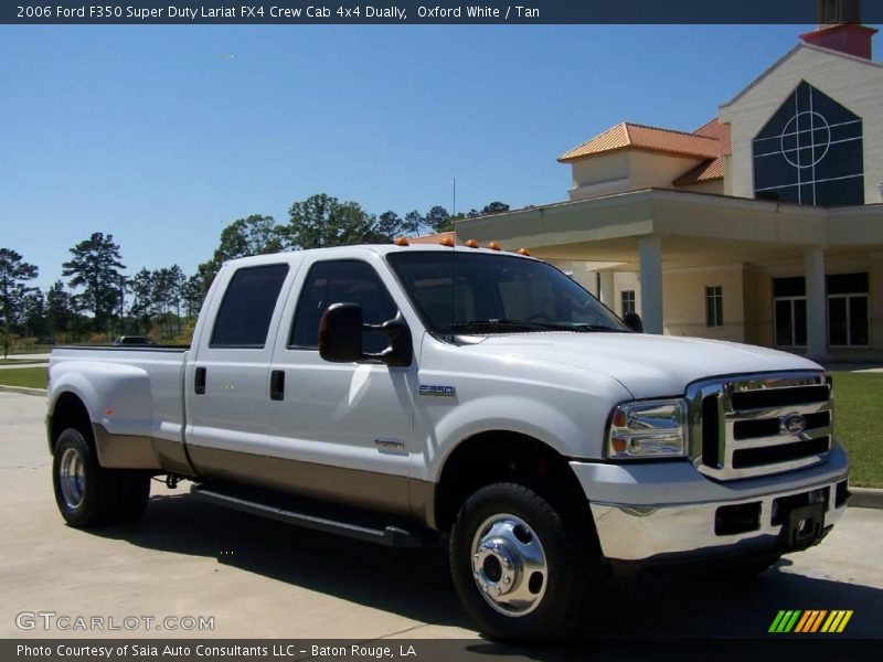 Oxford White / Tan 2006 Ford F350 Super Duty Lariat FX4 Crew Cab 4x4 Dually