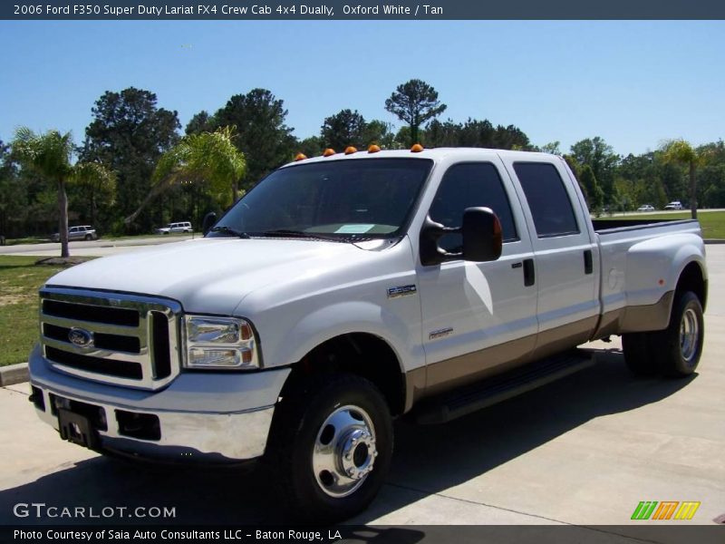 Oxford White / Tan 2006 Ford F350 Super Duty Lariat FX4 Crew Cab 4x4 Dually