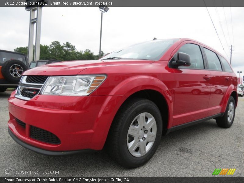 Bright Red / Black/Light Frost Beige 2012 Dodge Journey SE