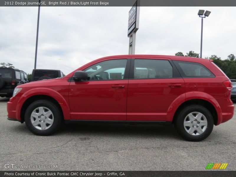 Bright Red / Black/Light Frost Beige 2012 Dodge Journey SE