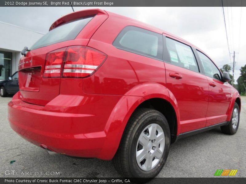 Bright Red / Black/Light Frost Beige 2012 Dodge Journey SE