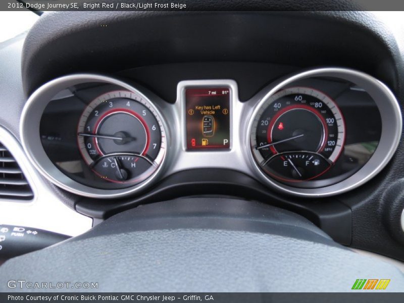 Bright Red / Black/Light Frost Beige 2012 Dodge Journey SE