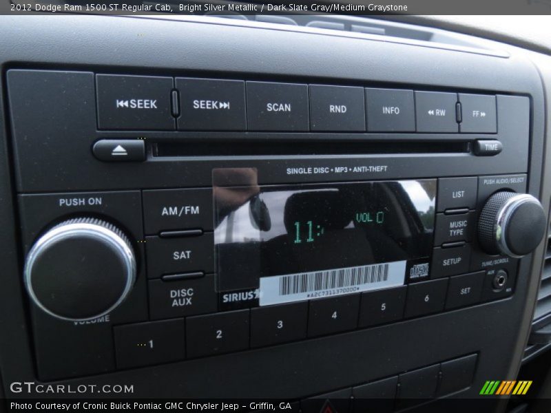 Bright Silver Metallic / Dark Slate Gray/Medium Graystone 2012 Dodge Ram 1500 ST Regular Cab