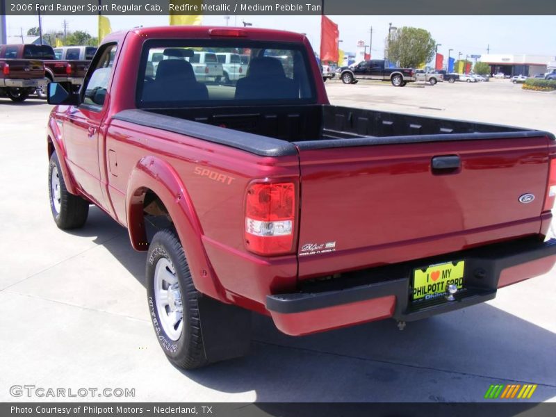 Redfire Metallic / Medium Pebble Tan 2006 Ford Ranger Sport Regular Cab