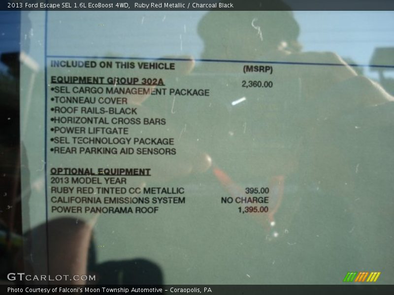 Ruby Red Metallic / Charcoal Black 2013 Ford Escape SEL 1.6L EcoBoost 4WD