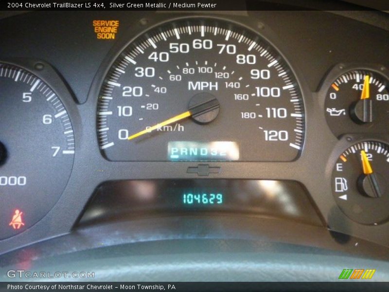Silver Green Metallic / Medium Pewter 2004 Chevrolet TrailBlazer LS 4x4