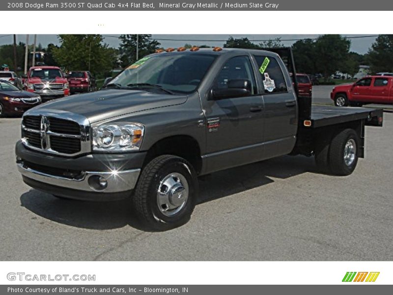 Mineral Gray Metallic / Medium Slate Gray 2008 Dodge Ram 3500 ST Quad Cab 4x4 Flat Bed