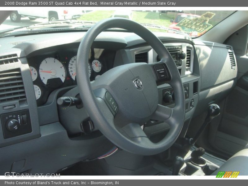 Mineral Gray Metallic / Medium Slate Gray 2008 Dodge Ram 3500 ST Quad Cab 4x4 Flat Bed