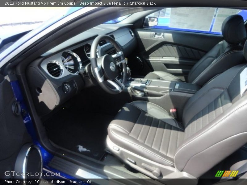 Deep Impact Blue Metallic / Charcoal Black 2013 Ford Mustang V6 Premium Coupe
