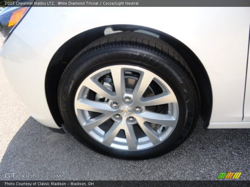 White Diamond Tricoat / Cocoa/Light Neutral 2013 Chevrolet Malibu LTZ