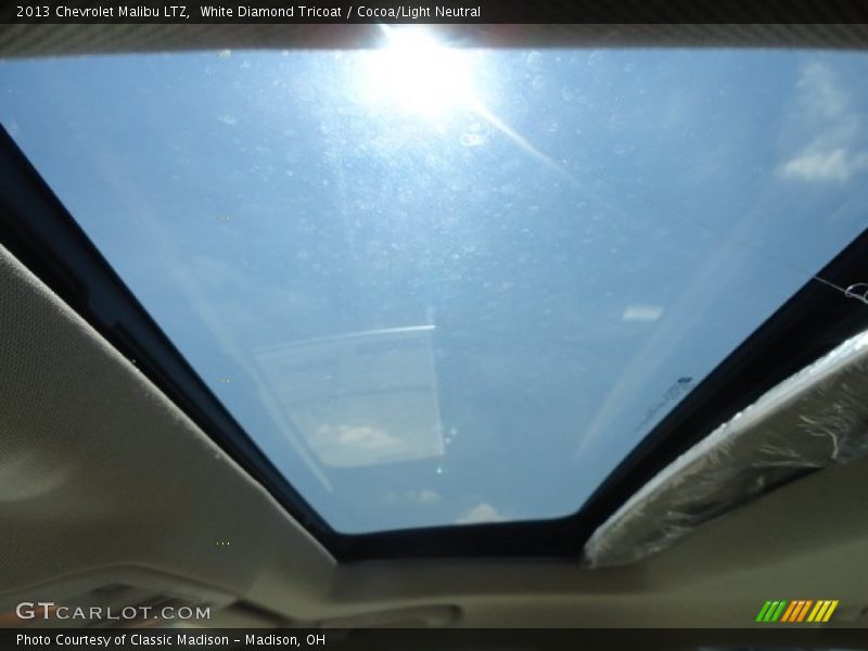 White Diamond Tricoat / Cocoa/Light Neutral 2013 Chevrolet Malibu LTZ