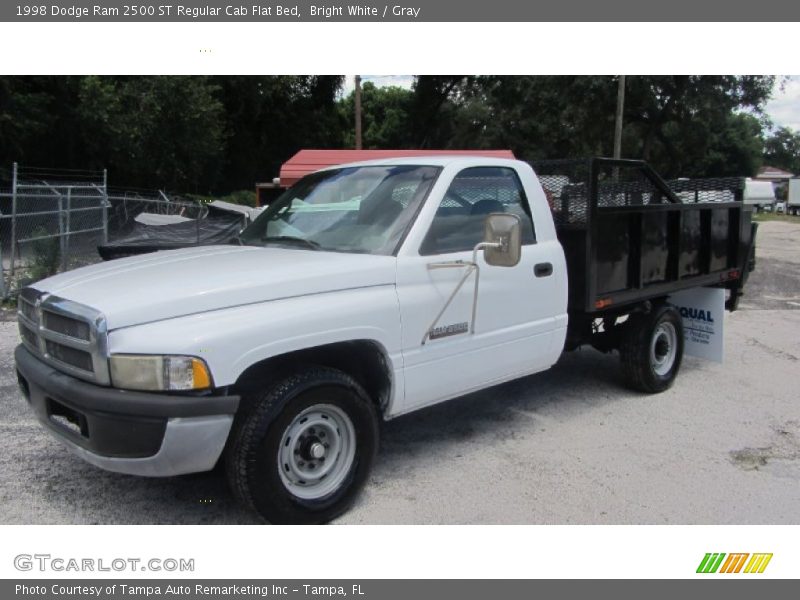 Bright White / Gray 1998 Dodge Ram 2500 ST Regular Cab Flat Bed