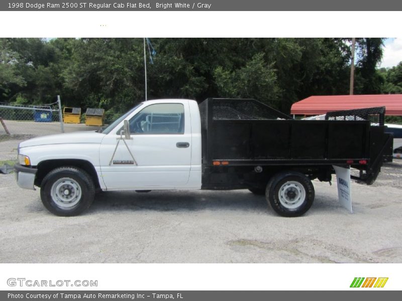 Bright White / Gray 1998 Dodge Ram 2500 ST Regular Cab Flat Bed