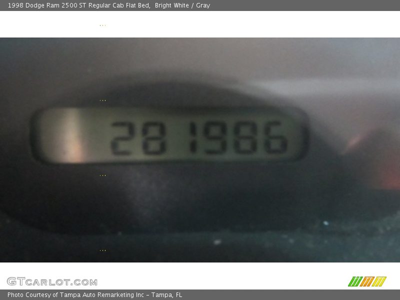 Bright White / Gray 1998 Dodge Ram 2500 ST Regular Cab Flat Bed