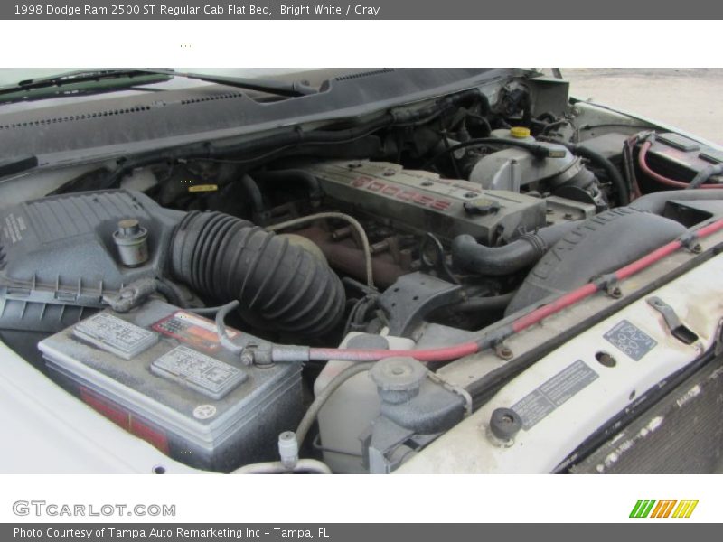 Bright White / Gray 1998 Dodge Ram 2500 ST Regular Cab Flat Bed