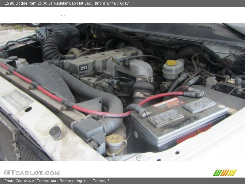 Bright White / Gray 1998 Dodge Ram 2500 ST Regular Cab Flat Bed