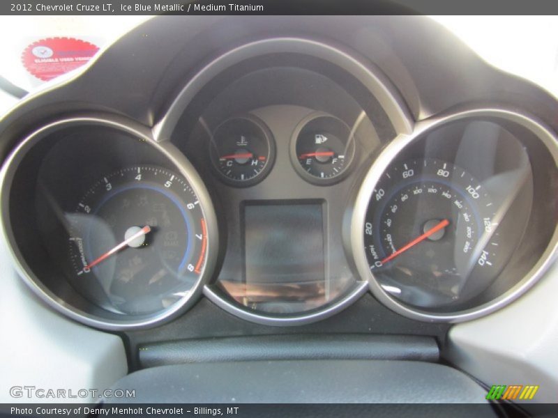 Ice Blue Metallic / Medium Titanium 2012 Chevrolet Cruze LT