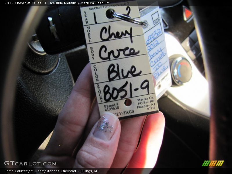 Ice Blue Metallic / Medium Titanium 2012 Chevrolet Cruze LT