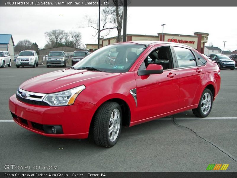 Vermillion Red / Charcoal Black 2008 Ford Focus SES Sedan