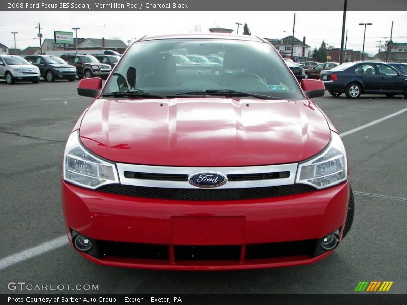 Vermillion Red / Charcoal Black 2008 Ford Focus SES Sedan