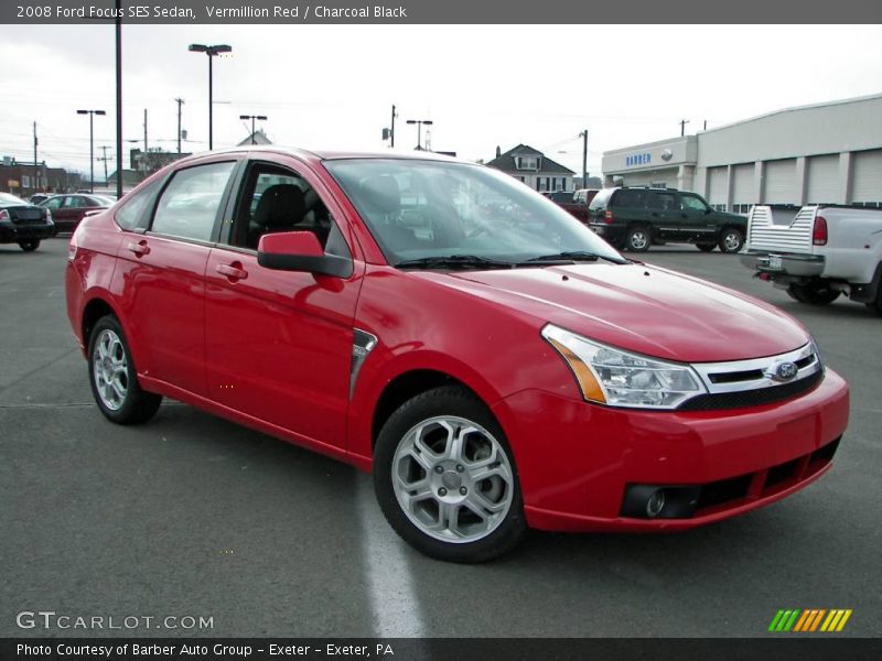 Vermillion Red / Charcoal Black 2008 Ford Focus SES Sedan