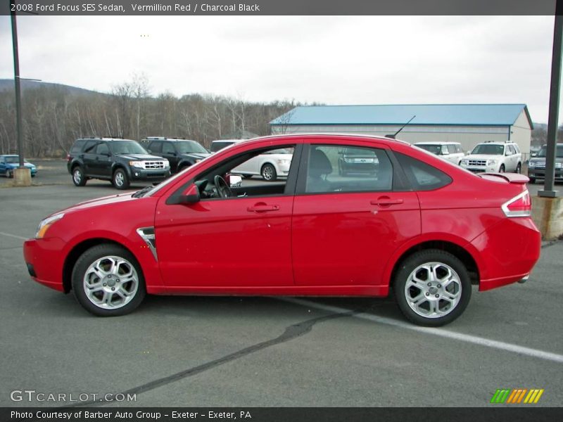 Vermillion Red / Charcoal Black 2008 Ford Focus SES Sedan