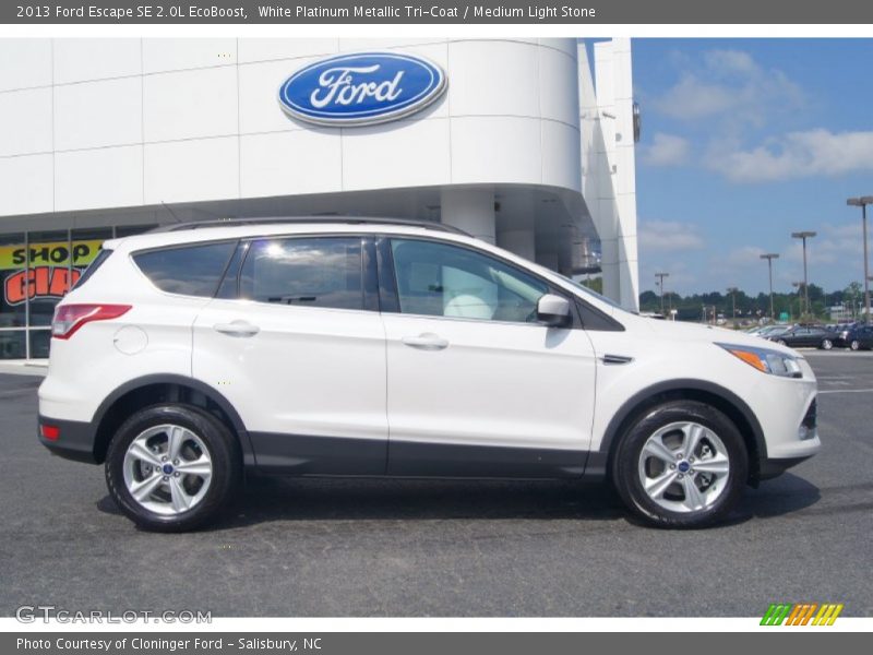 White Platinum Metallic Tri-Coat / Medium Light Stone 2013 Ford Escape SE 2.0L EcoBoost