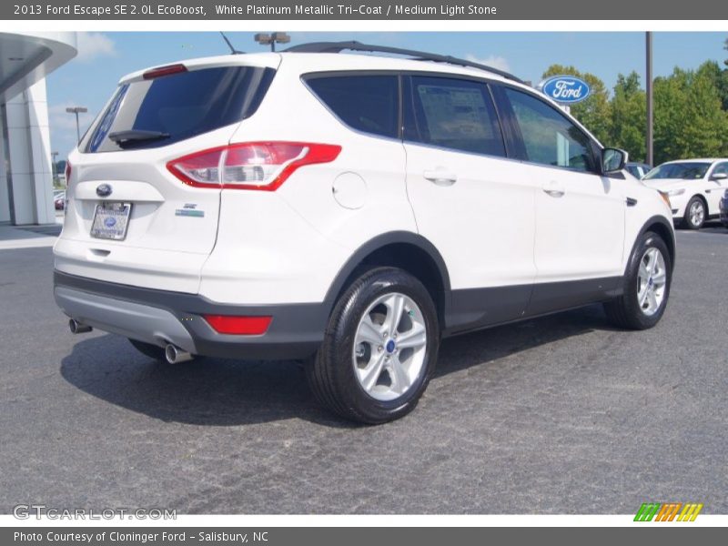 White Platinum Metallic Tri-Coat / Medium Light Stone 2013 Ford Escape SE 2.0L EcoBoost