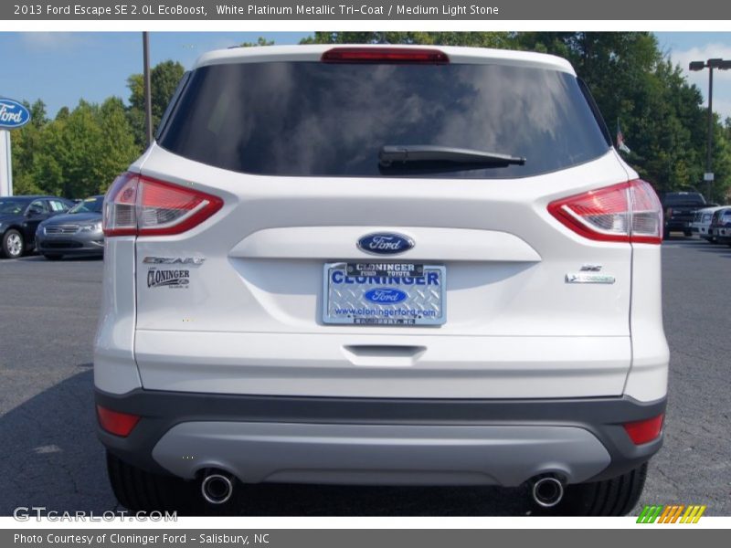 White Platinum Metallic Tri-Coat / Medium Light Stone 2013 Ford Escape SE 2.0L EcoBoost