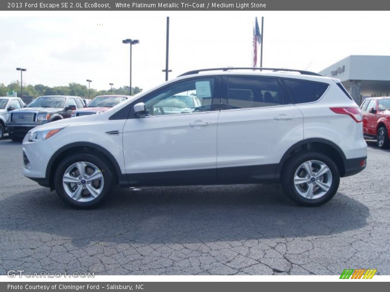 White Platinum Metallic Tri-Coat / Medium Light Stone 2013 Ford Escape SE 2.0L EcoBoost