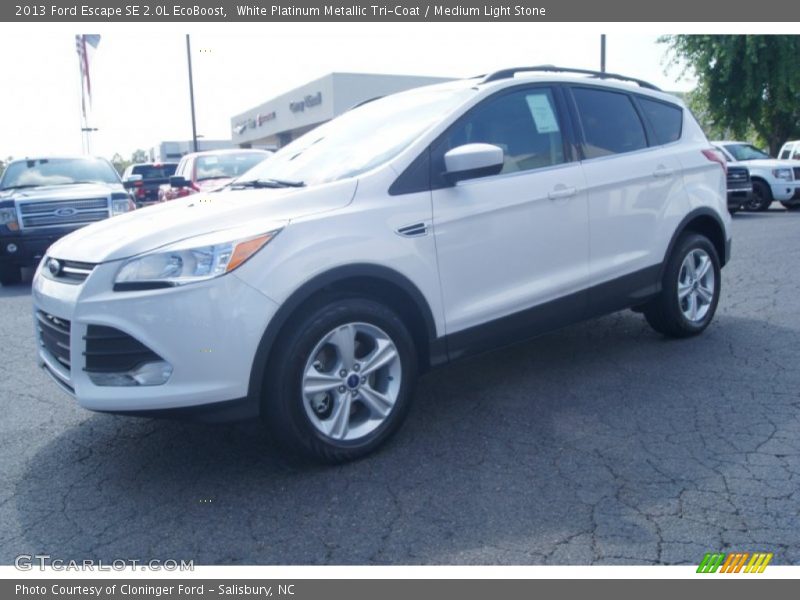 White Platinum Metallic Tri-Coat / Medium Light Stone 2013 Ford Escape SE 2.0L EcoBoost