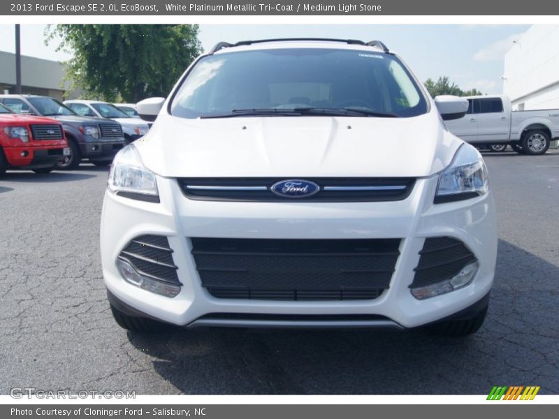 White Platinum Metallic Tri-Coat / Medium Light Stone 2013 Ford Escape SE 2.0L EcoBoost