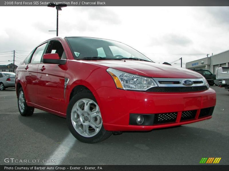 Vermillion Red / Charcoal Black 2008 Ford Focus SES Sedan