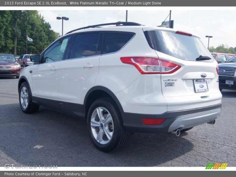 White Platinum Metallic Tri-Coat / Medium Light Stone 2013 Ford Escape SE 2.0L EcoBoost