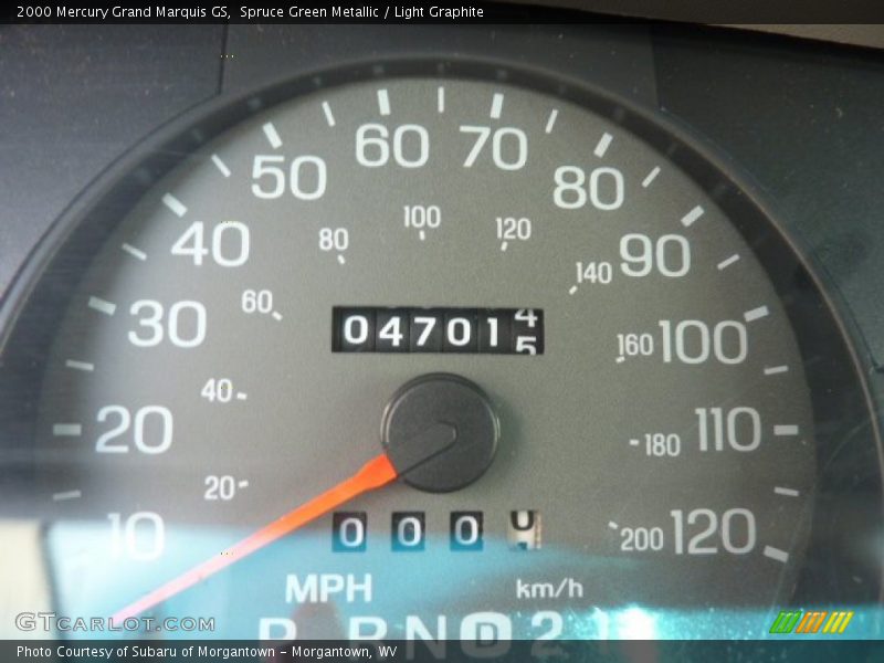 Spruce Green Metallic / Light Graphite 2000 Mercury Grand Marquis GS