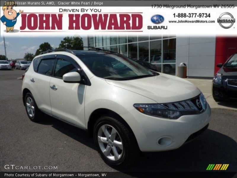 Glacier White Pearl / Beige 2010 Nissan Murano SL AWD