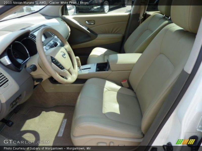 Glacier White Pearl / Beige 2010 Nissan Murano SL AWD