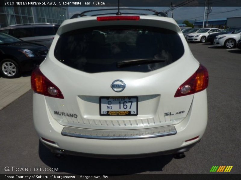 Glacier White Pearl / Beige 2010 Nissan Murano SL AWD